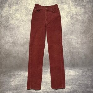 Vintage 70s Levi's Corduroy Pants Kids 14 Slim W22 L30 Burgundy Maroon USA